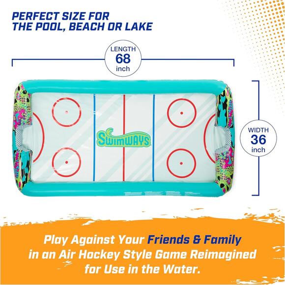 🔥SwimWays Hydro Hockey Inflatable Water Floating Table Hockey Set BNWT🔥 - Picture 3 of 8